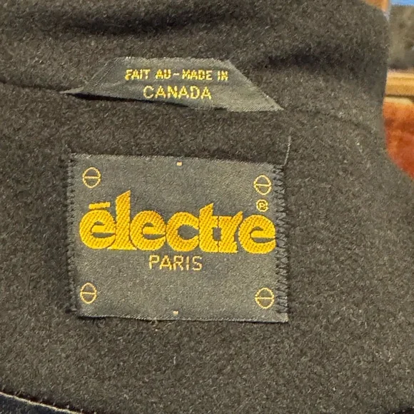 Electre Paris Vintage Black Pure Wool Long Maxi Coat See Measurements - Picture 14 of 16